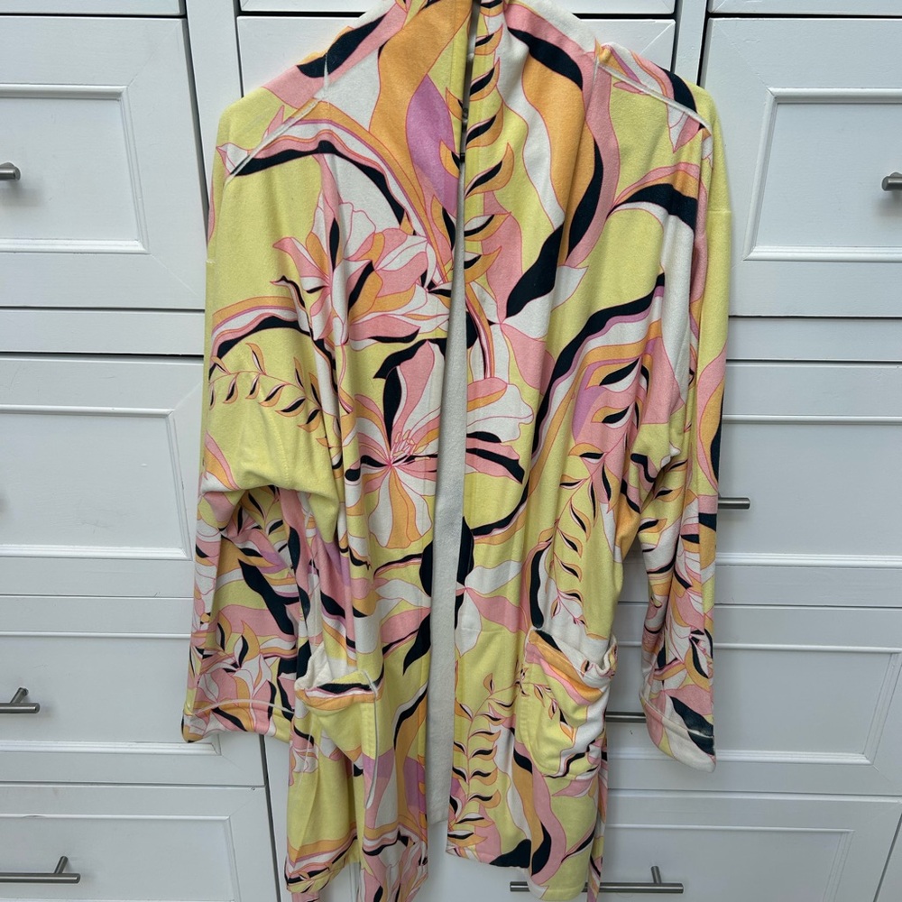 Wrap Up Women’s Copa Banana Print Robe - Yellow & Pink